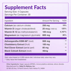 PausalPeace dosage schedule graphic illustrating twice-daily intake