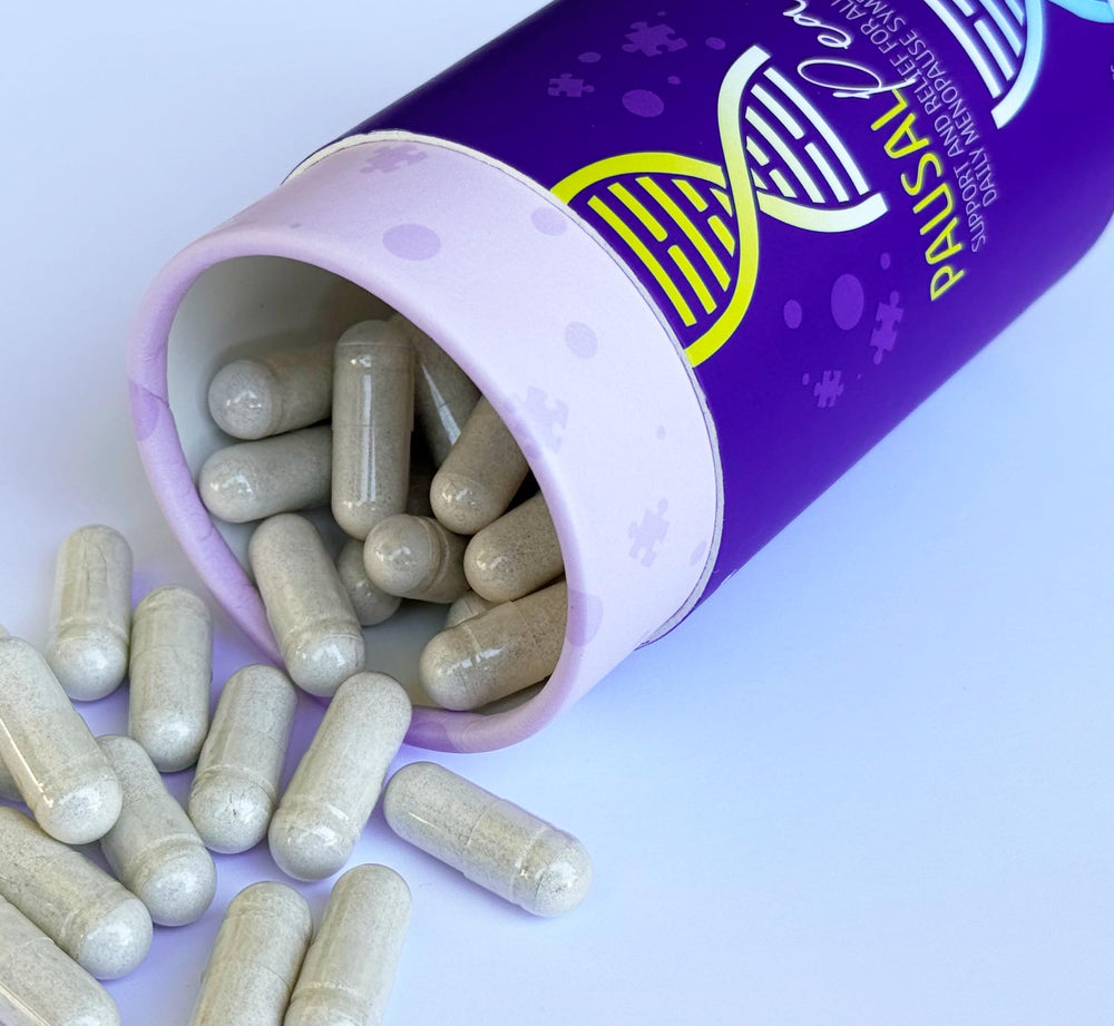 PausalPeace ingredients chart highlighting magnesium, vitamin D, and calcium