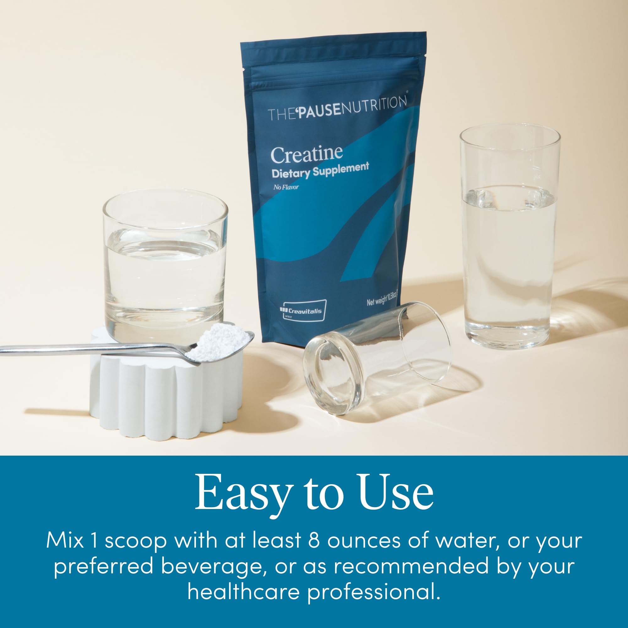 Pause Life Creatine Powder with Creavitalis ingredient highlights quality