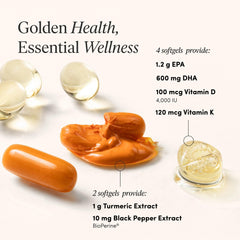 The 'Pause Life Turmeric softgel features neutral flavor for gentle tasting