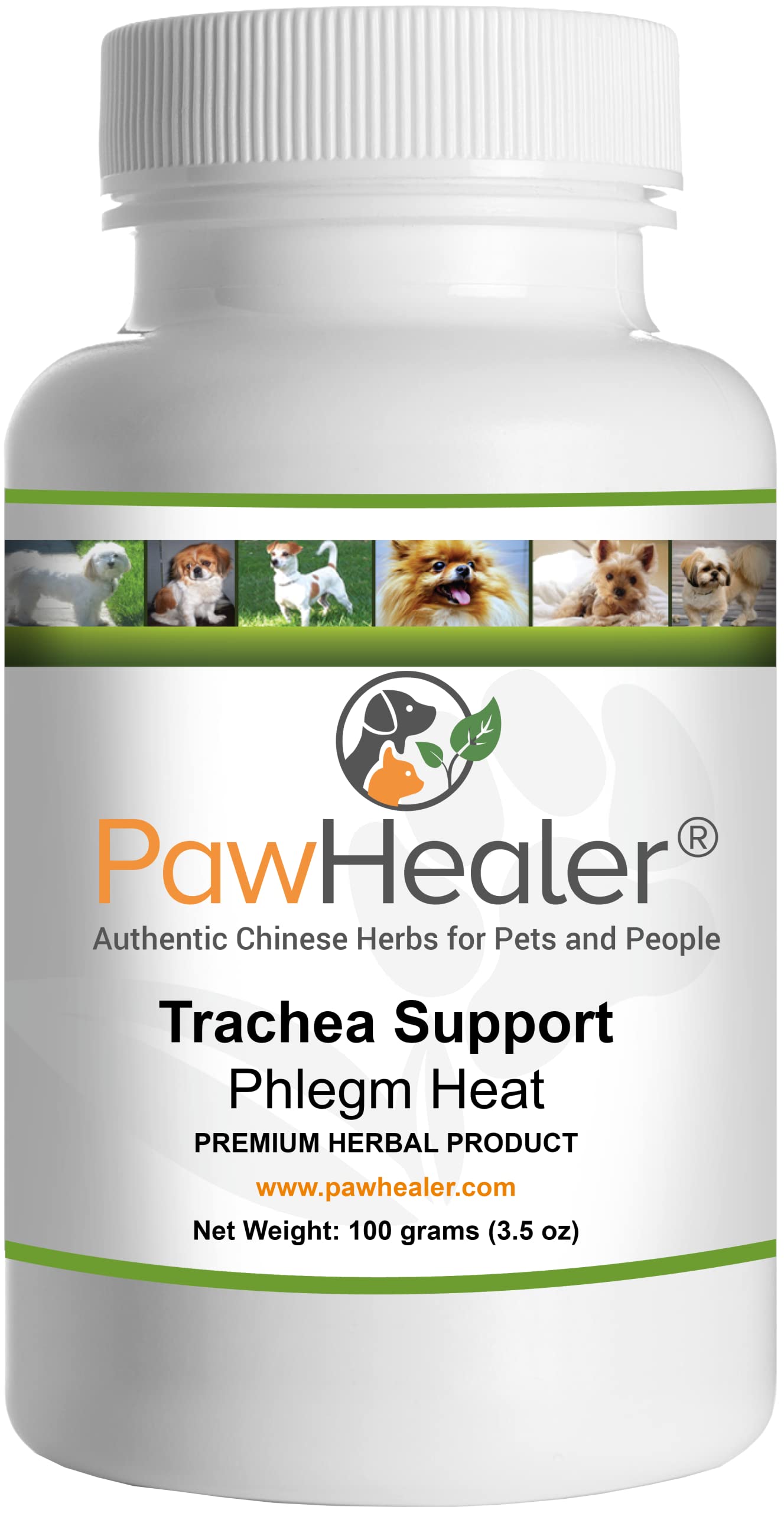 PawHealer Trachea Support powder jar aids canine cough relief and dosing accuracy