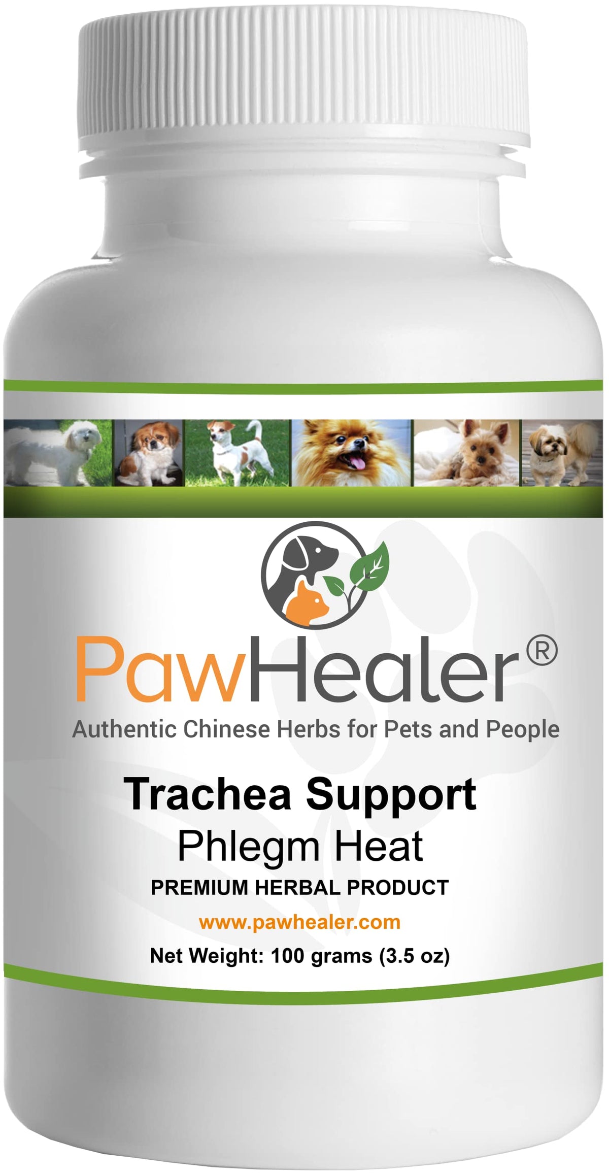 PawHealer Trachea Support powder jar aids canine cough relief and dosing accuracy