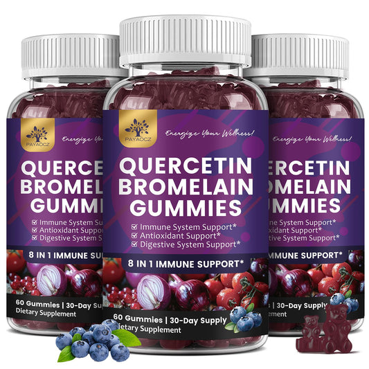 PAYAOCZ Quercetin Gummies blueberry bottle for convenient daily use and easy dosing