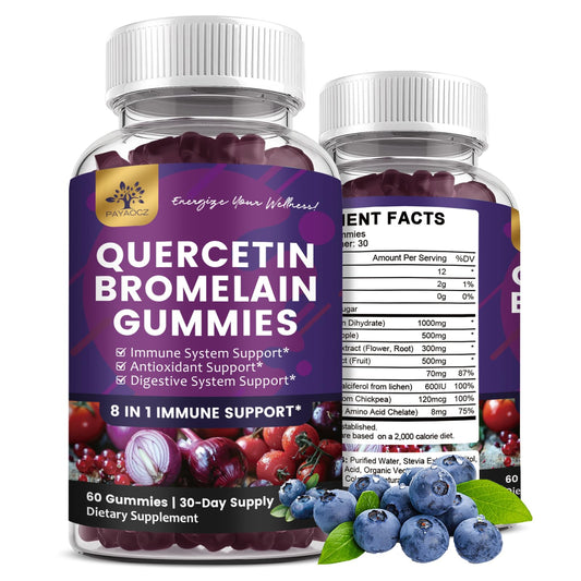 PAYAOCZ Quercetin Gummies bottle front in a 2-pack for daily immune support