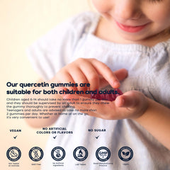 PAYAOCZ Quercetin Gummies packaging box emphasizing vegan and allergen-free claims