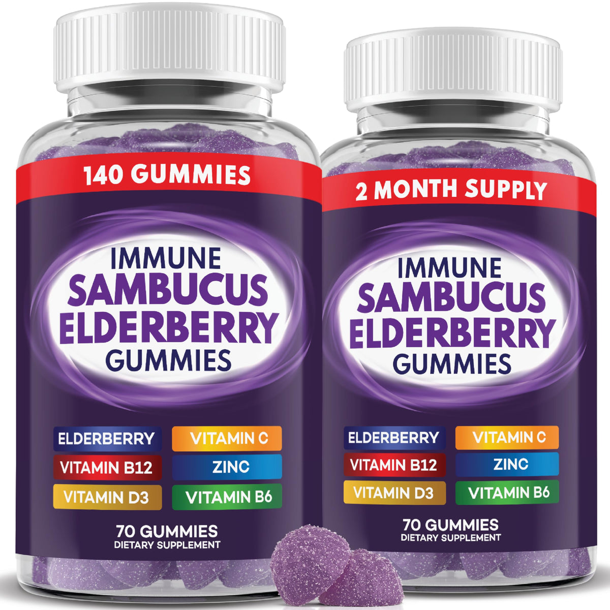 PAYÉ Elderberry Gummies bottle front shows a tasty daily immune support option.