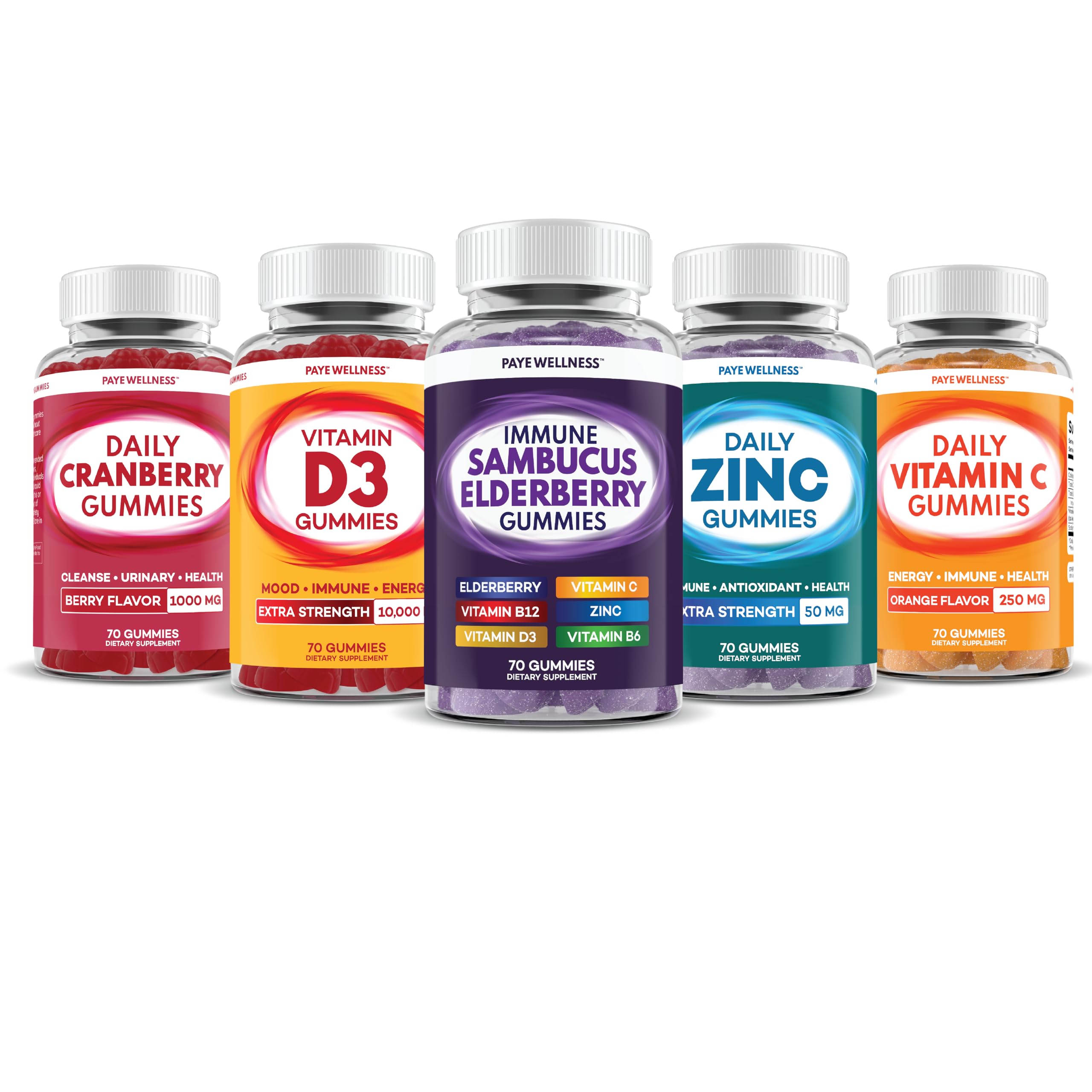 PAYÉ Vitamin D Gummies storage bottle illustrates shelf-stable convenience.