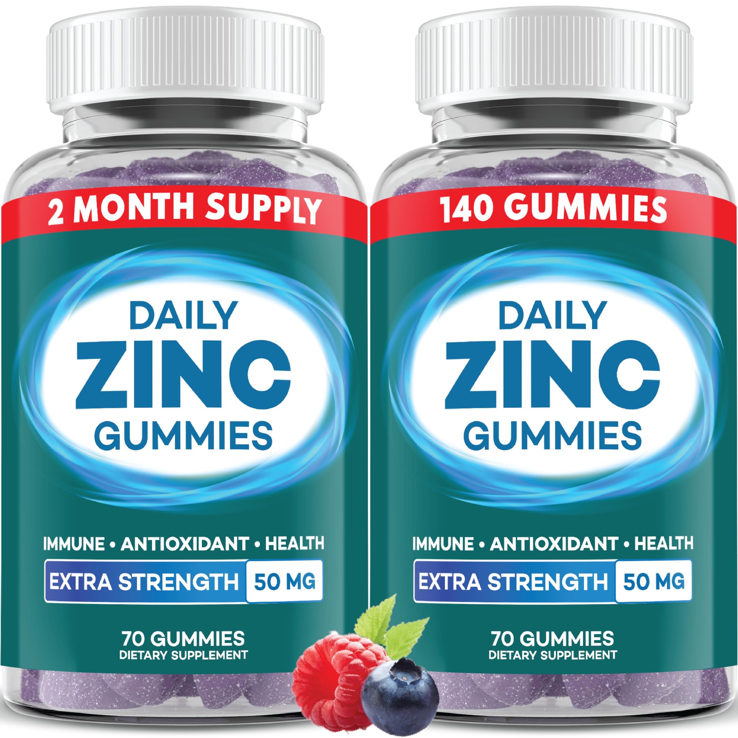 PAYÉ Zinc Gummies bottle front with berry flavor for daily wellness.