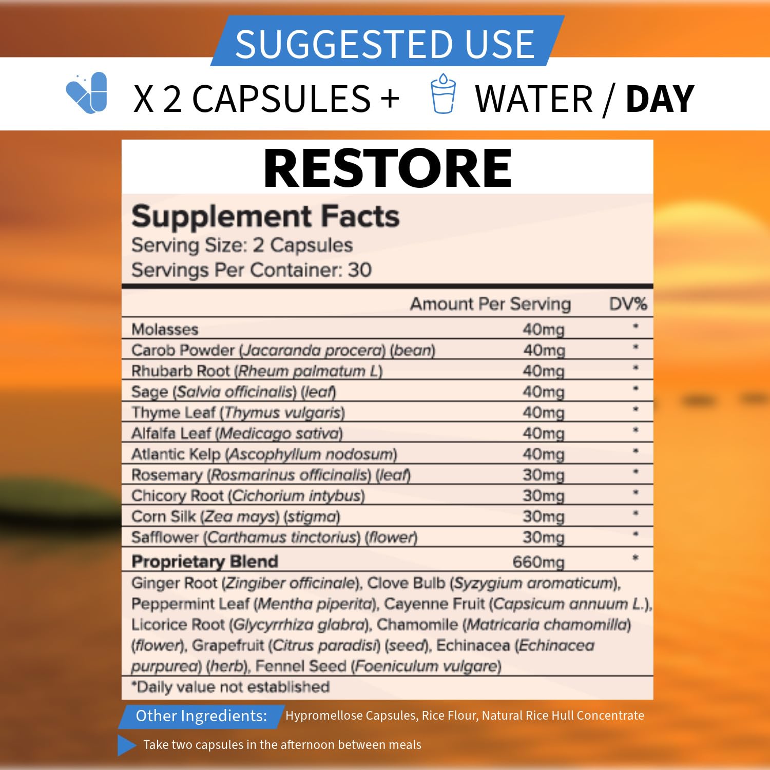 PCI Freedom Cleanse Restore capsules close-up of plant-based formula.