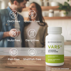 PD VARS Liposomal Glutathione capsules daily dosage concept for routine.