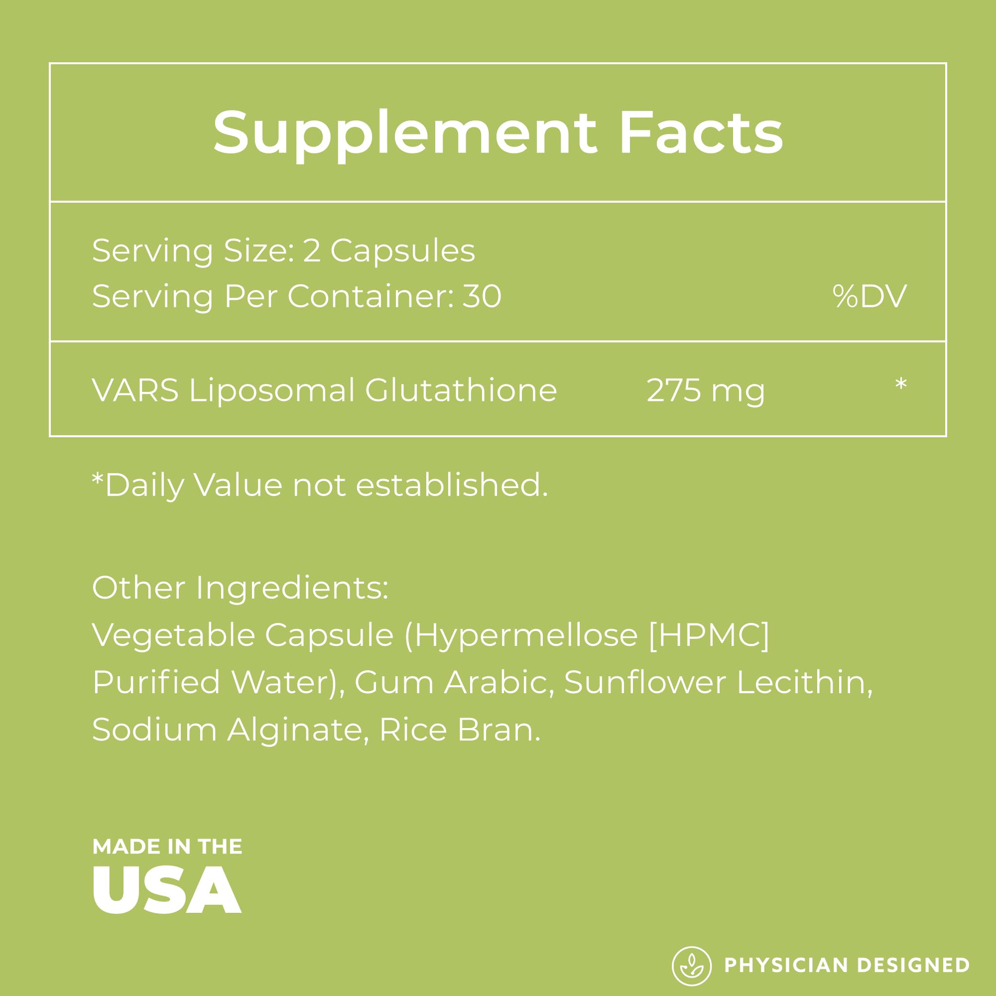 PD VARS Liposomal Glutathione capsules visual with bright complexion idea and energy focus.