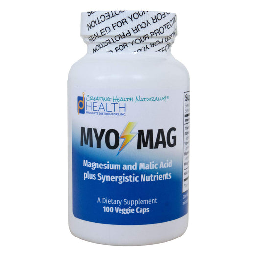 PDI MYO-MAG bottle front illustrating energy support for daily activity.