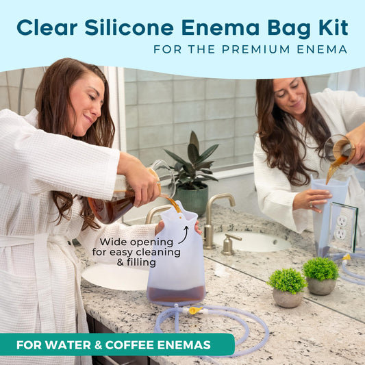 PE Premium Enema Kit 6.75-foot hose enables flexible positioning and smooth flow.