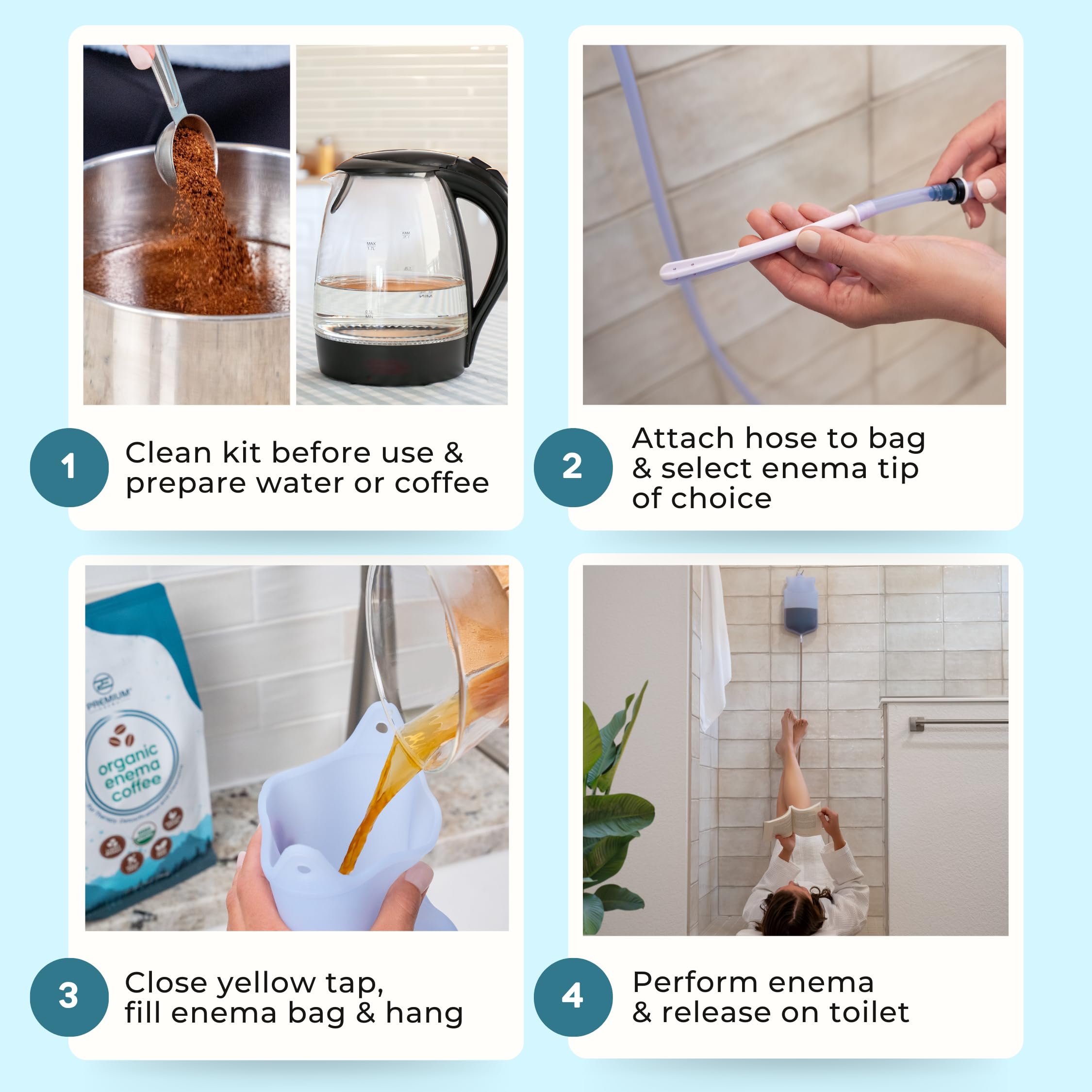 PE Premium Enema Kit drawstring storage bag for discreet travel