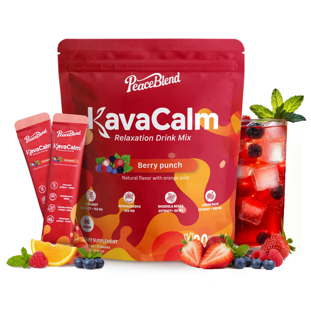 PeaceBlend Super Calm box of packets displayed for daily relaxation