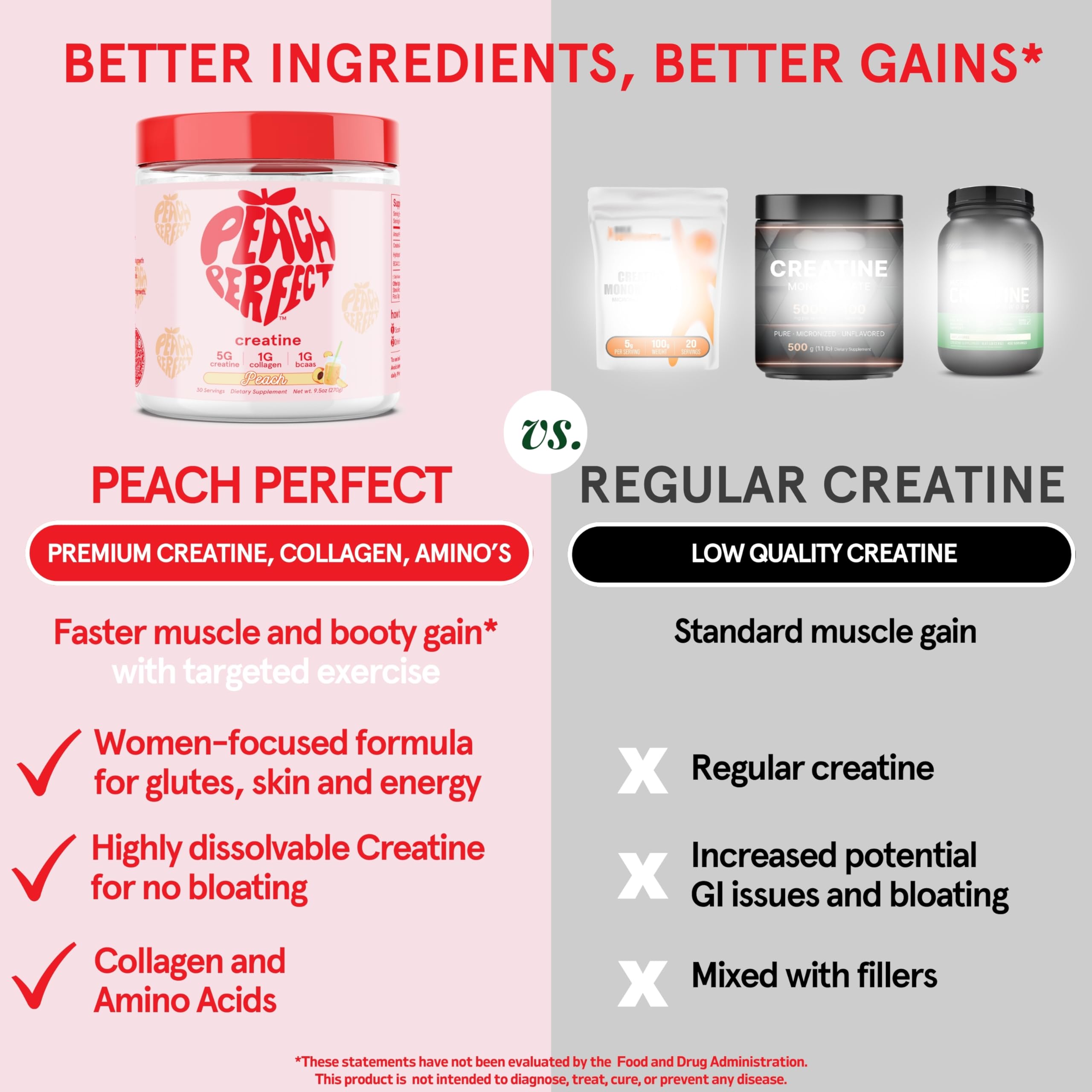 Peach Perfect creatine bottle on desk suggests easy home use.