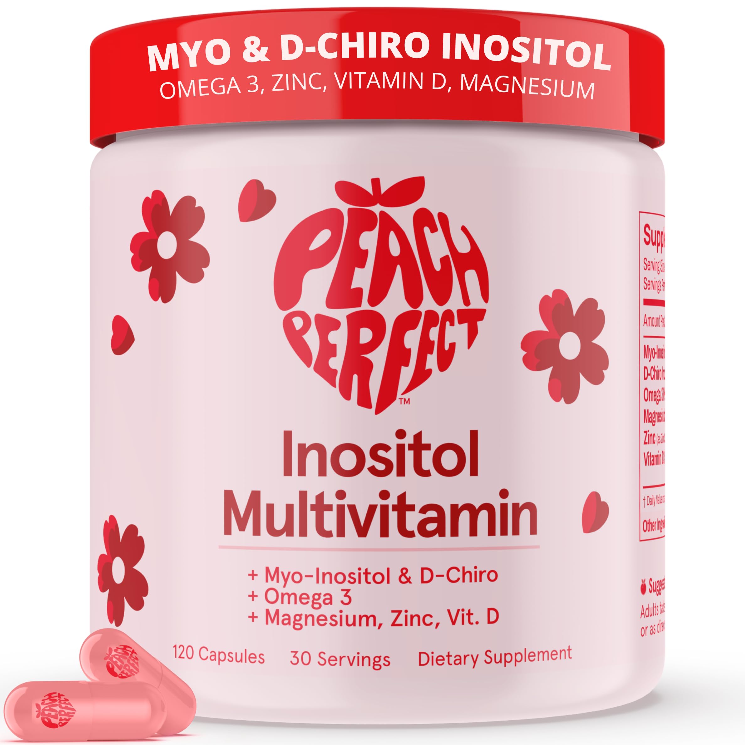 Capsules arranged for a simple, habit-friendly daily routine with Peach Perfect.