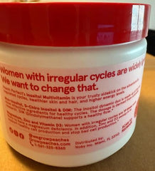 Peach Perfect Inositol Powder bottle label with third-party testing badge.