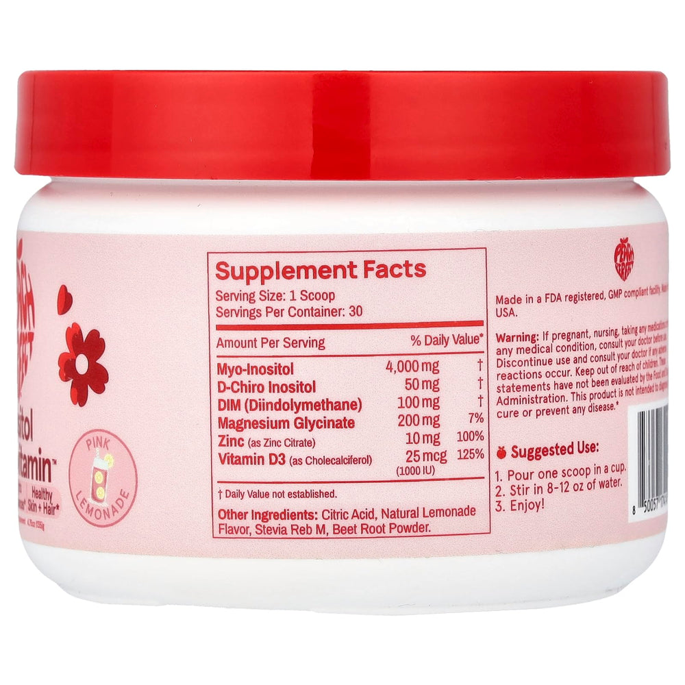 Peach Perfect Inositol Powder dosing spoon showing easy daily routine and energy support.