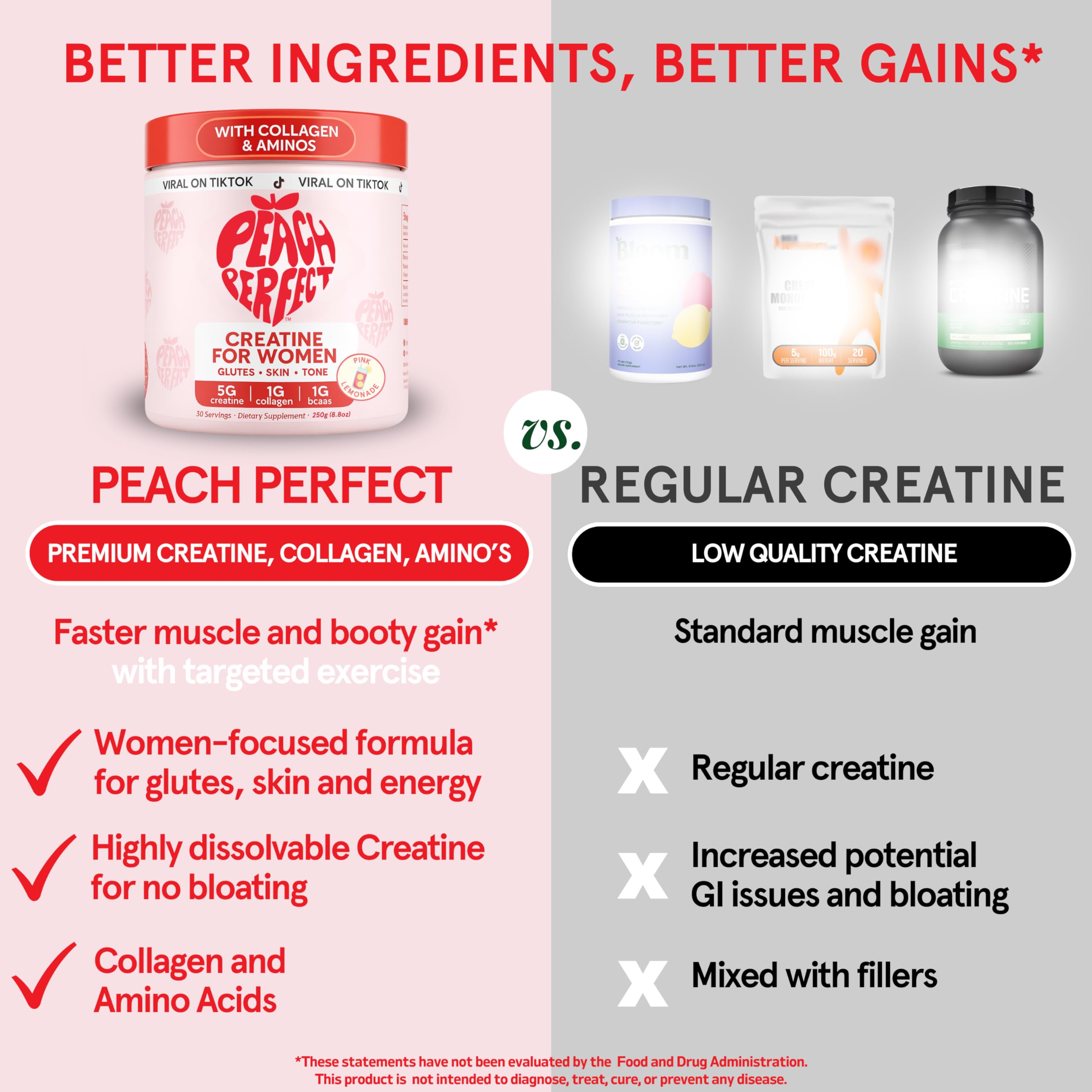 peach perfect micronized creatine dissolves smoothly for a non-gritty drink