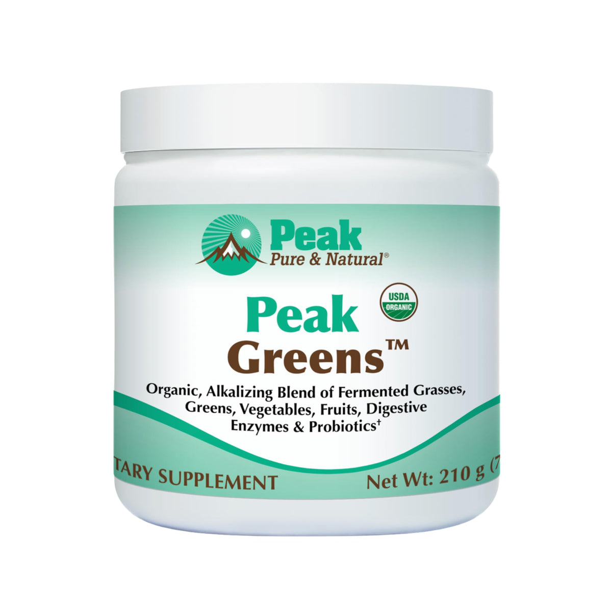 Peak Greens bottle pour demonstrates convenient daily alkalizing boost
