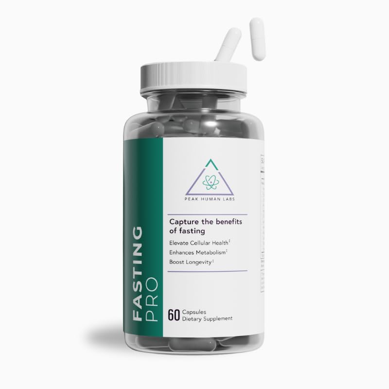Peak Human Fasting Pro NAD bottle closeup showing NMN blend for energy support