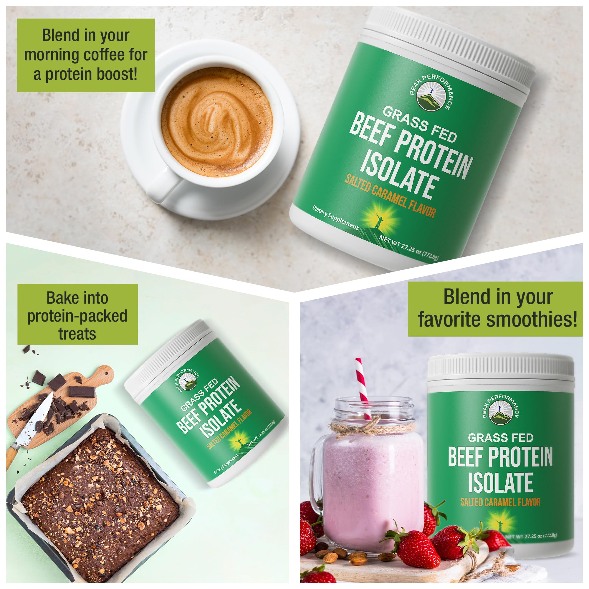 Pouring protein into cup shows quick dissolving, clump-free mix.