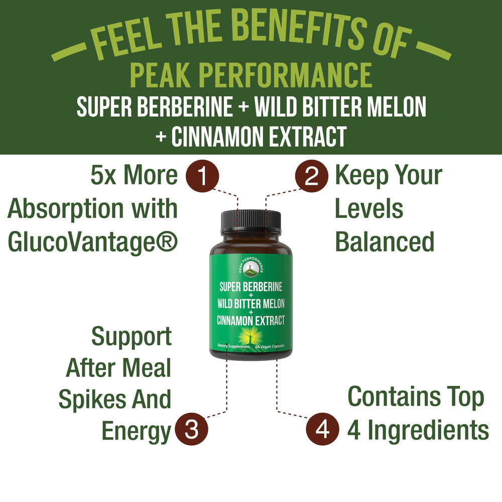 Peak Performance Berberine DHB capsules on pack, vegan formulation