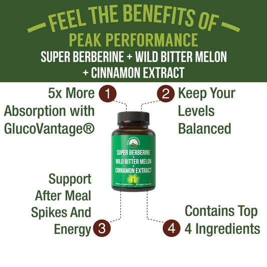 Peak Performance Berberine DHB capsules on pack, vegan formulation
