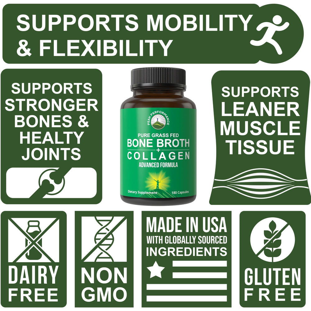 Close-up of Peak Performance capsules highlighting grass-fed origin