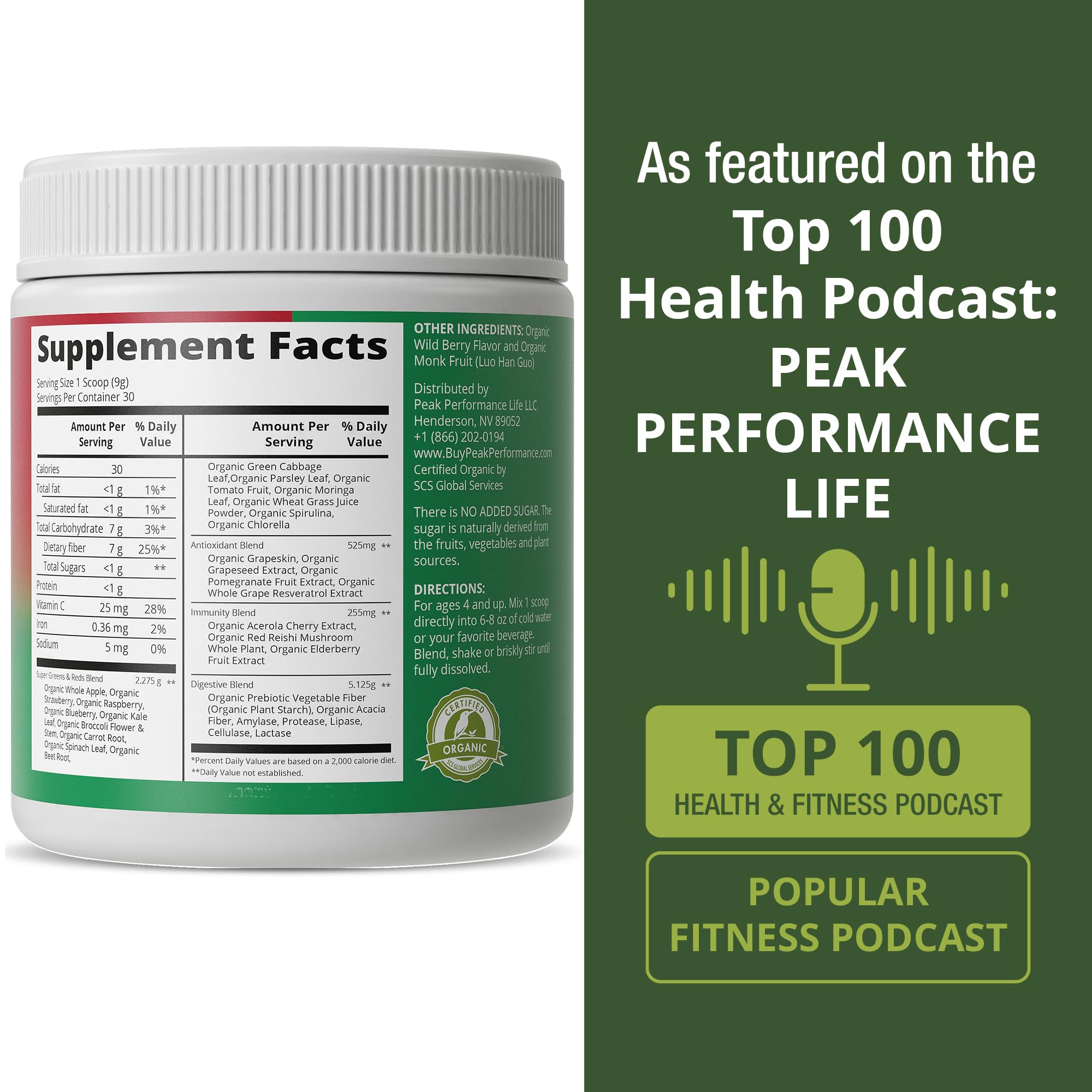 Peak Performance Kids Greens Reds daily use setting a healthy family routine