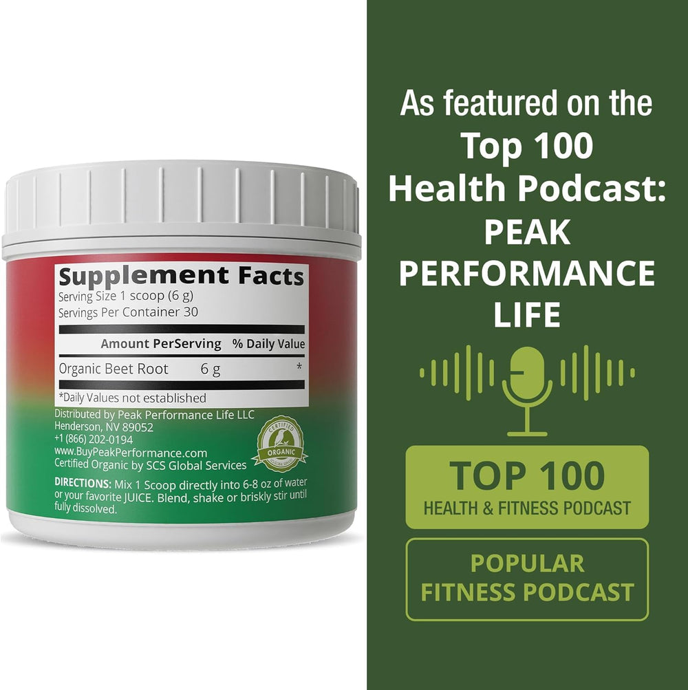 Peak Performance Beet Root Powder smoothie idea with vibrant color and fiber texture