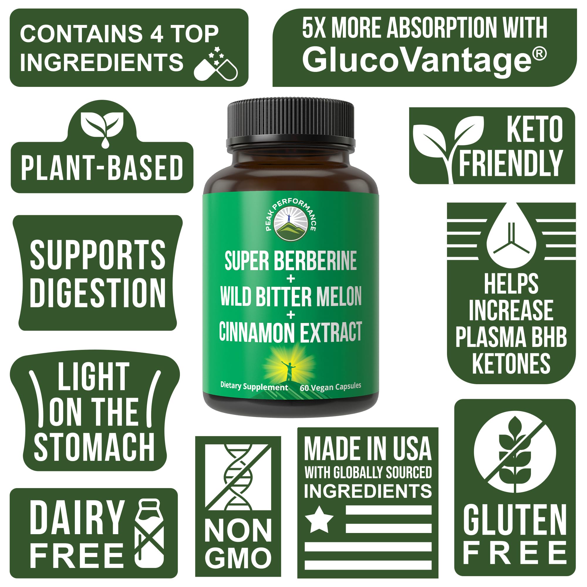 Peak Performance wild bitter melon extract capsules, natural ingredients