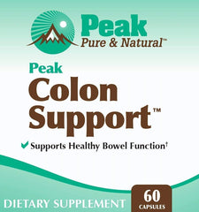 Close-up of Peak Pure & Natural capsules supporting regularity.