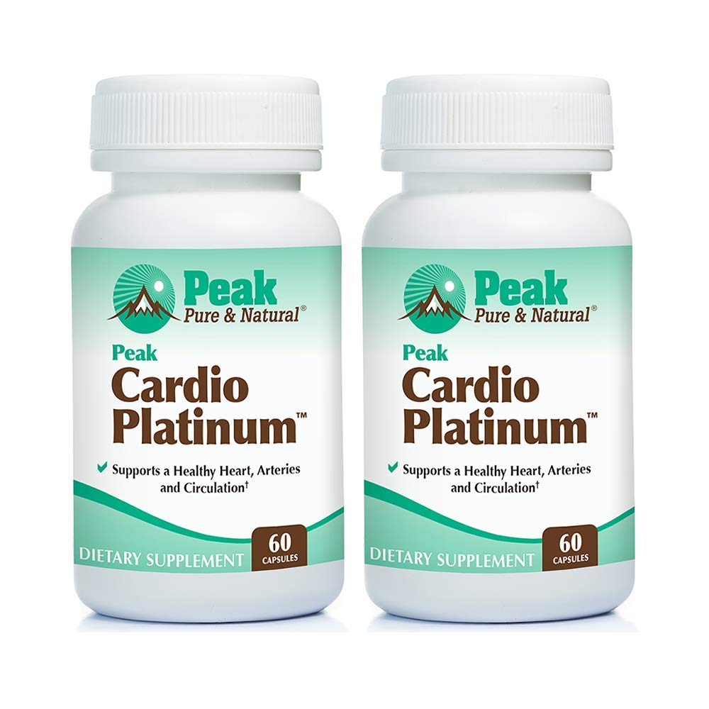 Peak Pure & Natural Peak Cardio Platinum bottle front for heart health support.