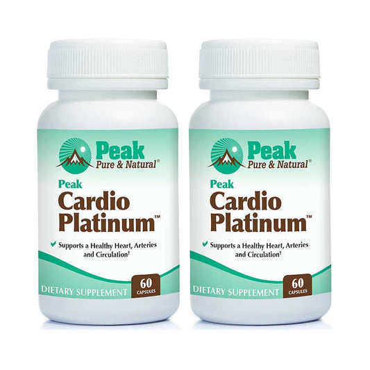 Peak Pure & Natural Peak Cardio Platinum bottle front for heart health support.