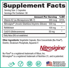 Peak Pure & Natural Peak Cardio Platinum ingredients panel highlights four key components.