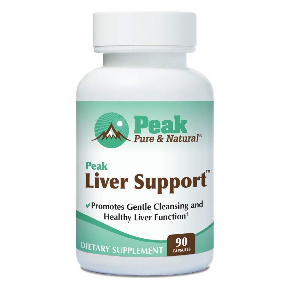 Peak Liver Support bottle front promotes daily liver support.