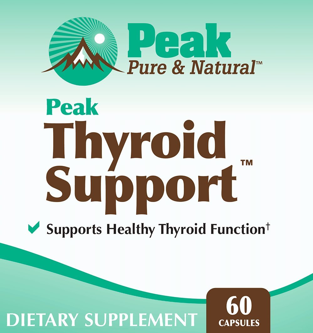 Peak Pure & Natural Thyroid Support capsules closeup highlighting convenient daily intake.