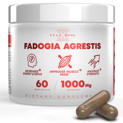 Peak Revival-X Fadogia 1000mg bottle supports daily energy and training readiness.