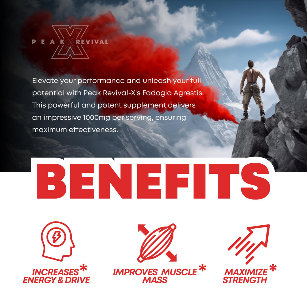 Peak Revival-X nutrition facts emphasize potency and serving size.