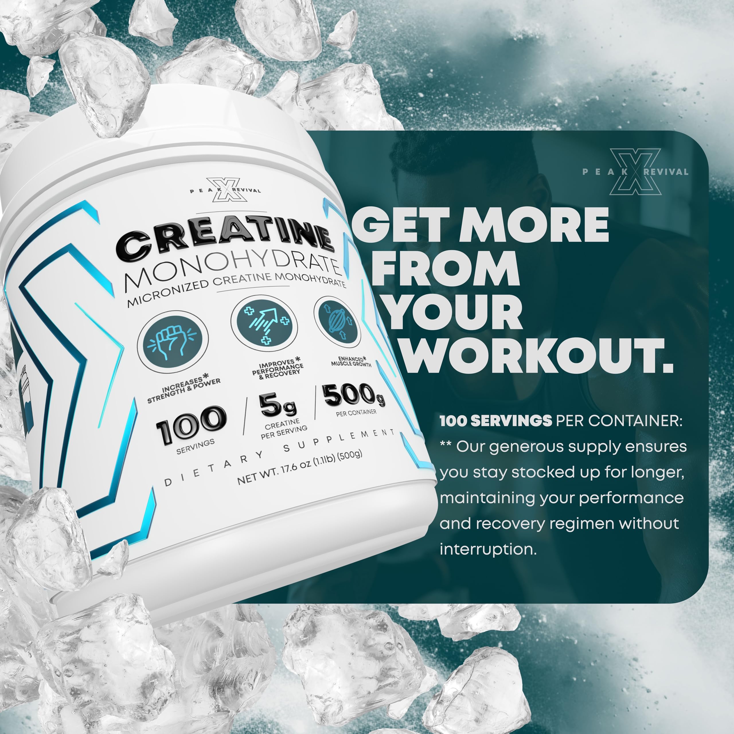 Peak Revival-X unflavored powder mixes easily into drinks