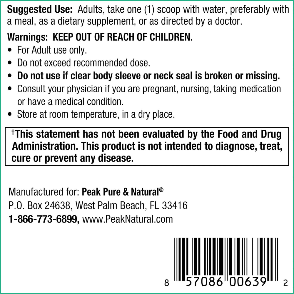 Peak Urinary Tract Powder highlights juniper berry extract for natural cleansing and flow support.