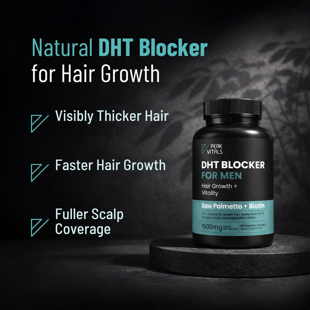 Peak Vitals Biotin and Zinc capsules supporting keratin strength and shine