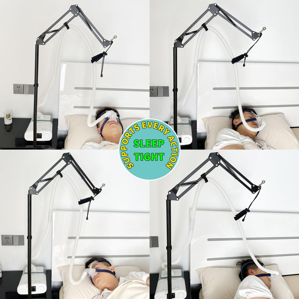 PeakBlen CPAP hose holder stand weighted bag adds stability for bedside use.