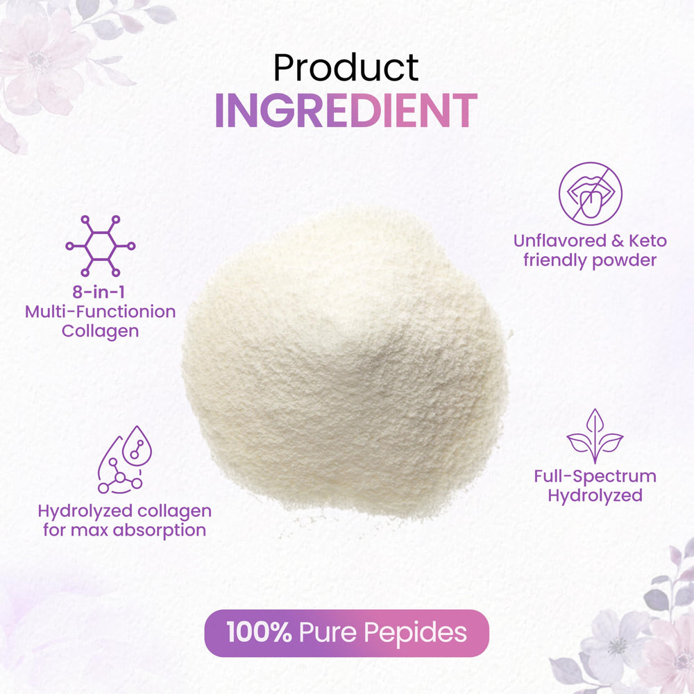 Dissolving collagen powder in water demonstrates quick, smooth mix