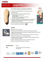 Edge-free design on Pedag Sensitive insoles reduces forefoot pressure for sensitive feet