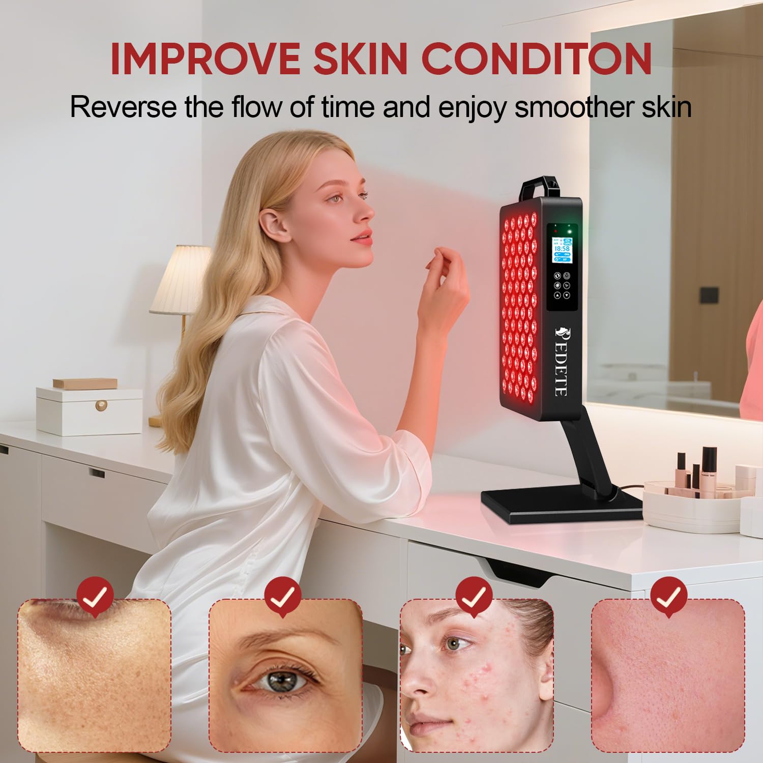 Pedete M70 near-infrared panel side view for whole-body reach.