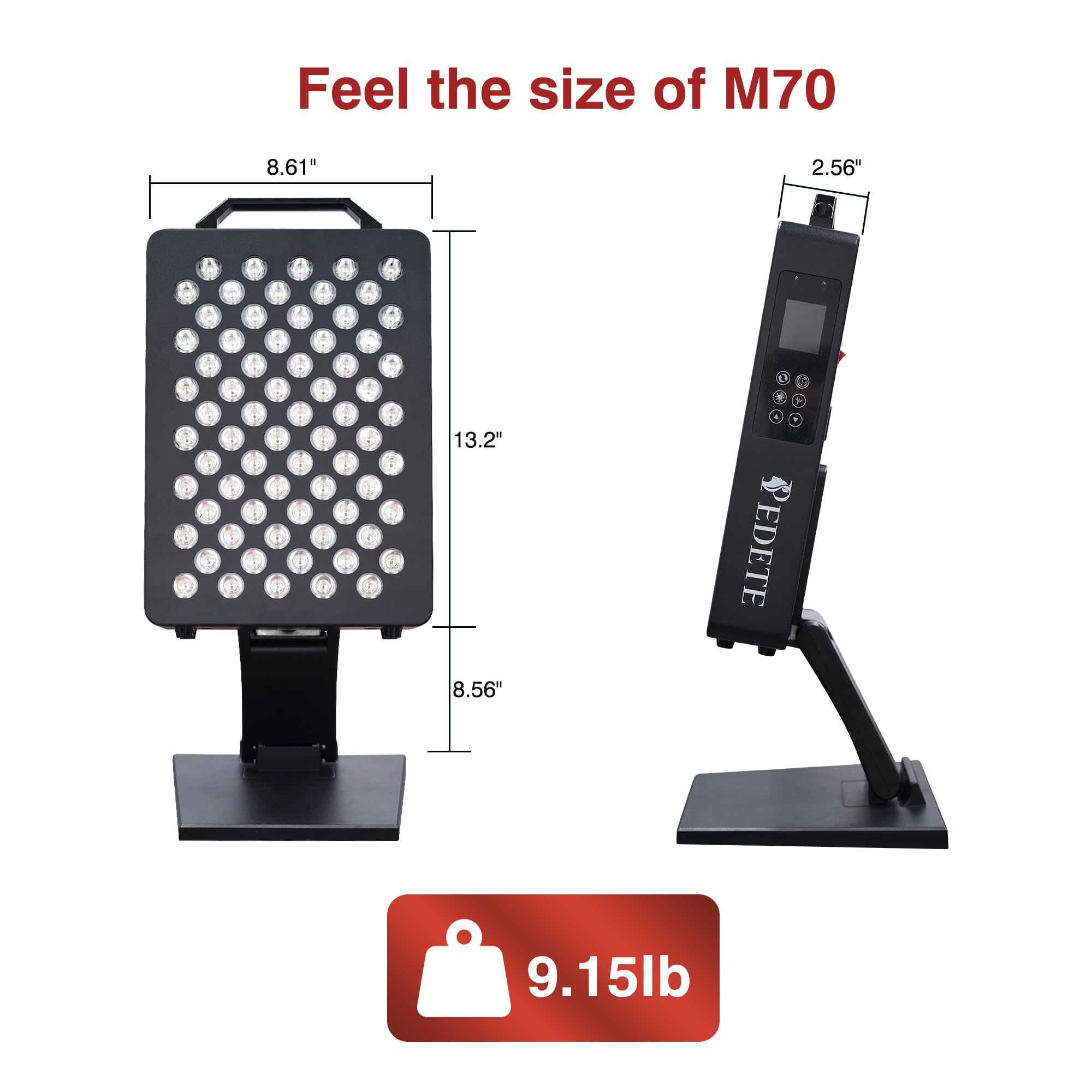 Pedete M70 remote control operation supports hands-free sessions.