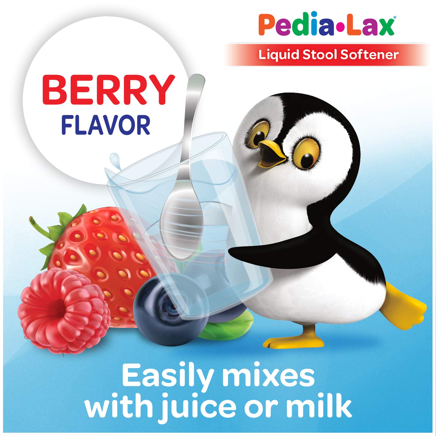 Pedia-Lax pack of 3 berry bottles for convenient family use.